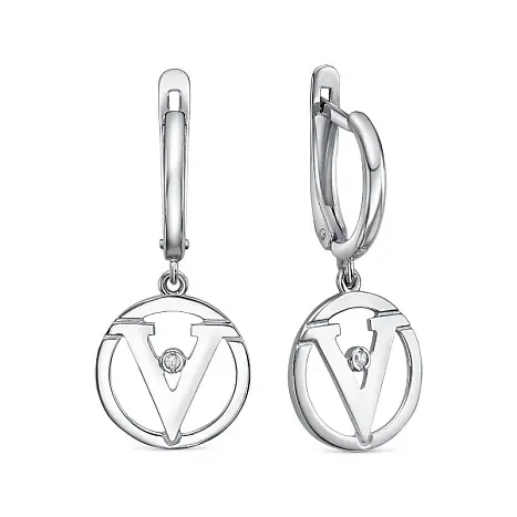 Серьги подвесные из серебра