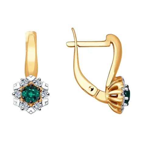 Серьги с английским замком из красного золота