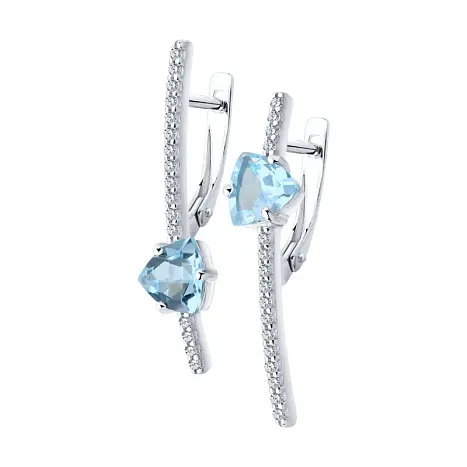 Серьги с английским замком из серебра