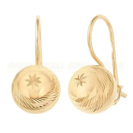 Серьги петельки из красного золота