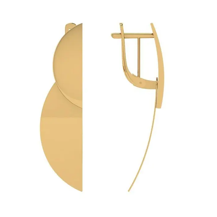 Серьги с английским замком из красного золота