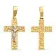 Подвеска крест из комбинированного золота