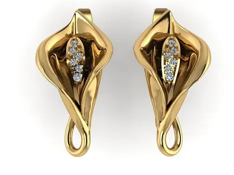 Серьги с английским замком из красного золота