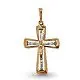 Подвеска крест из комбинированного золота