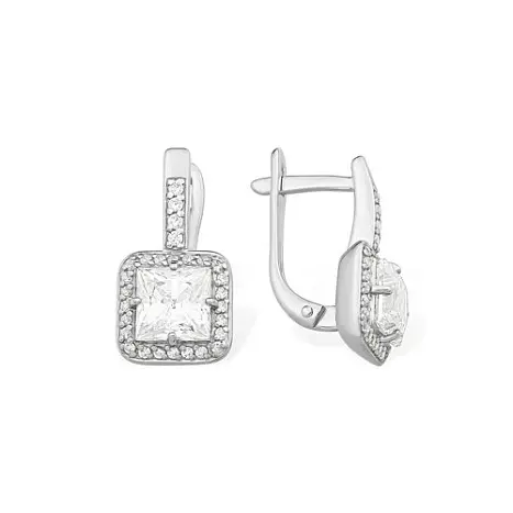 Серьги с английским замком из серебра