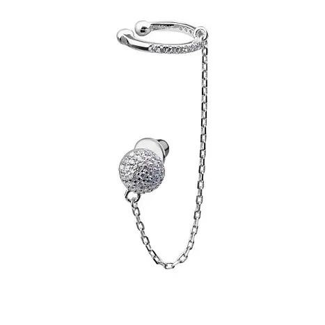 Серьги каффы из серебра