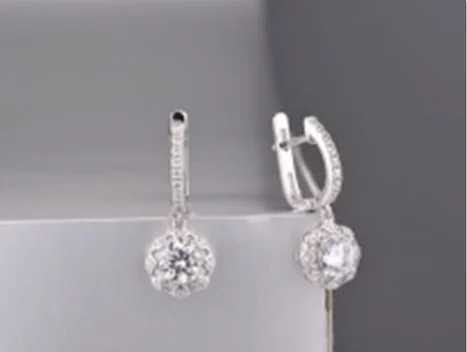 Серьги подвесные из серебра