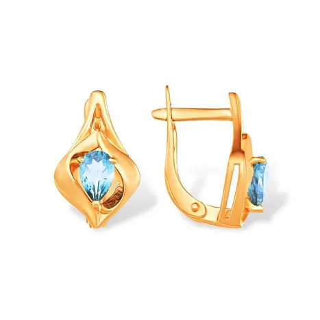 Серьги с английским замком из красного золота