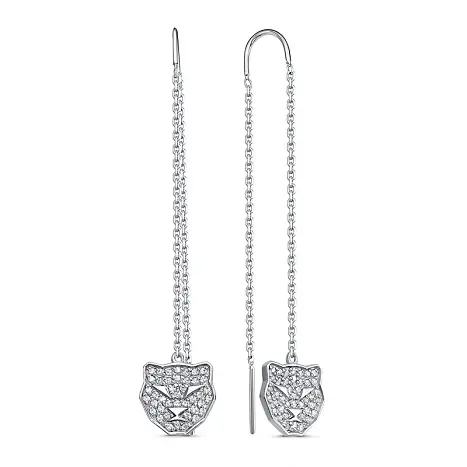 Серьги цепочки из серебра