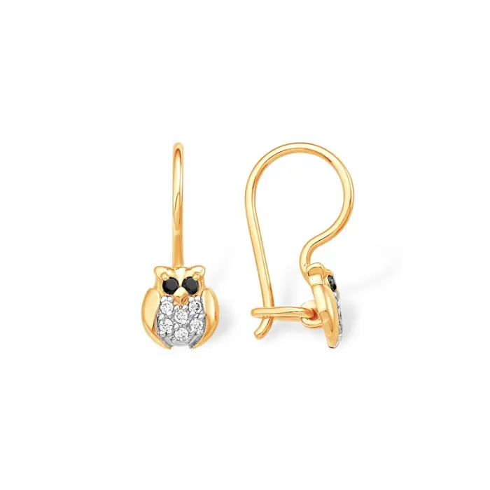 Серьги детские из красного золота