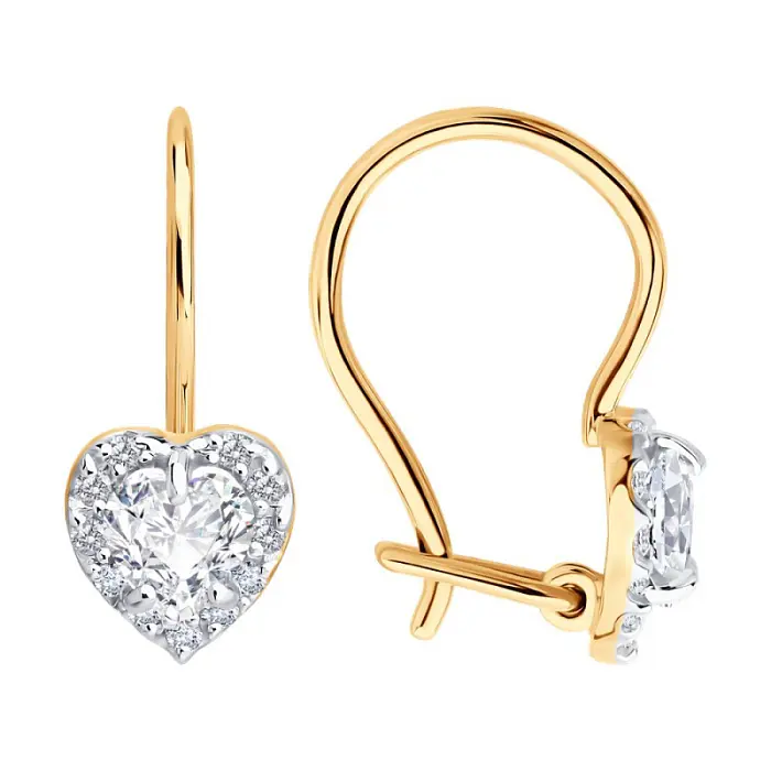 Серьги детские из красного золота