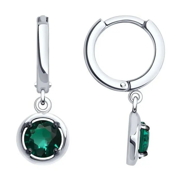 Серьги подвесные из серебра