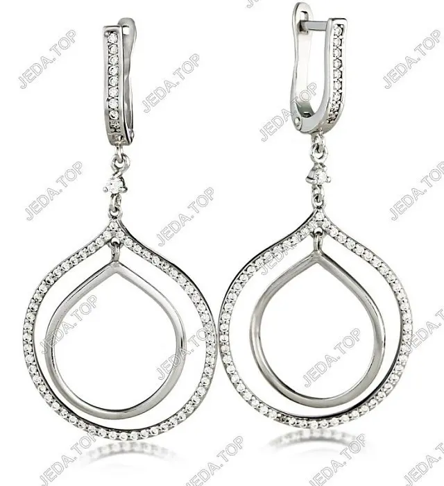 Серьги подвесные из серебра