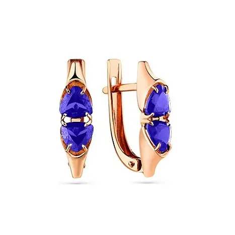 Серьги с английским замком из красного золота