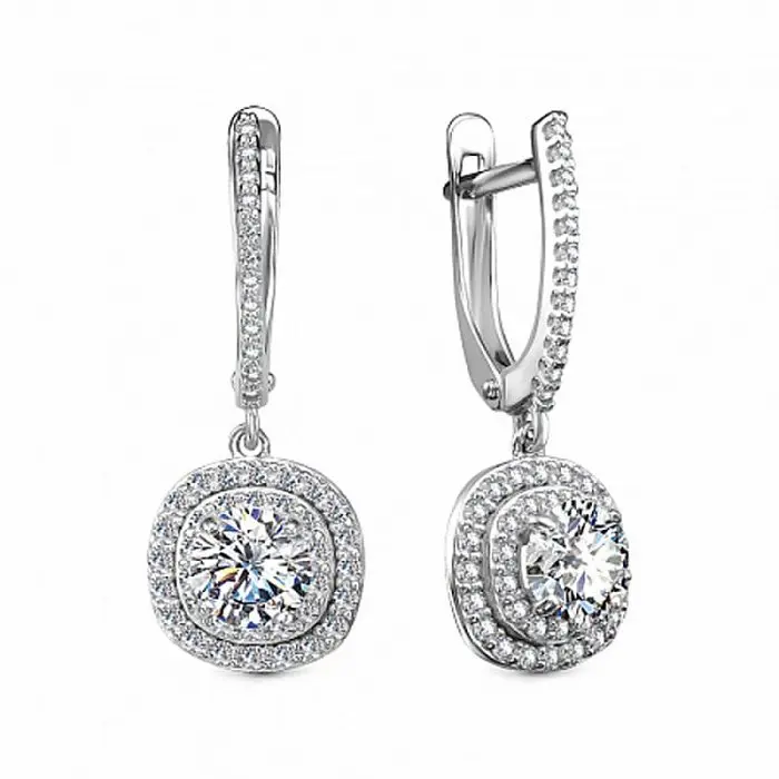 Серьги подвесные из серебра