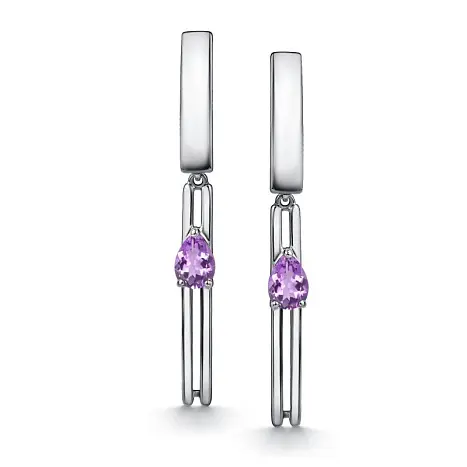Серьги подвесные из серебра