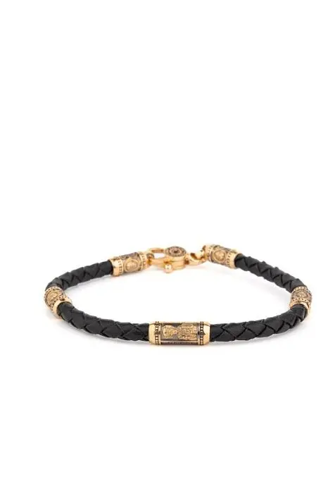 Браслет шнурок из красного золота