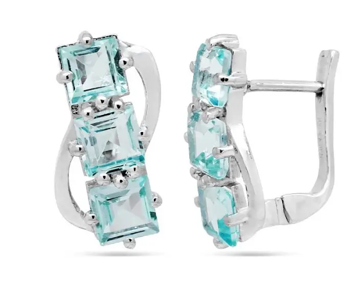 Серьги с английским замком из серебра