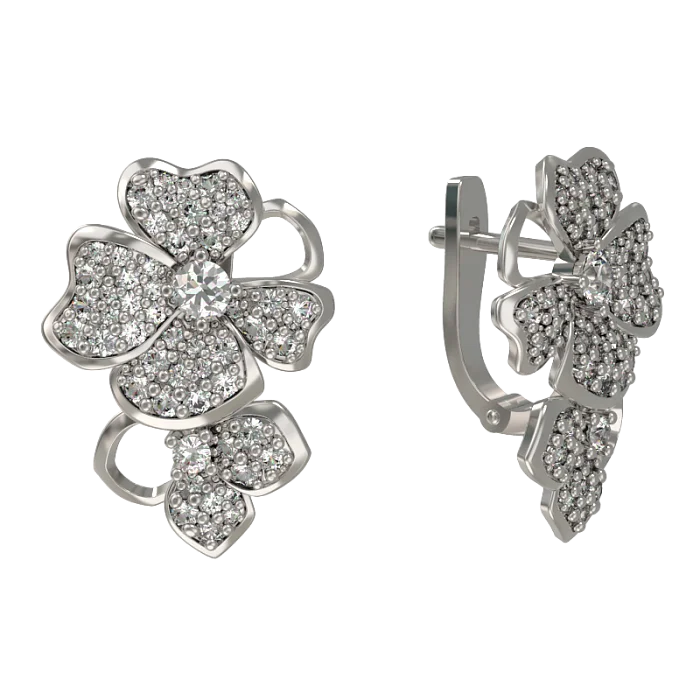 Серьги с английским замком из серебра