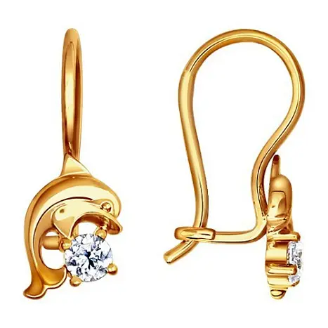 Серьги детские из красного золота