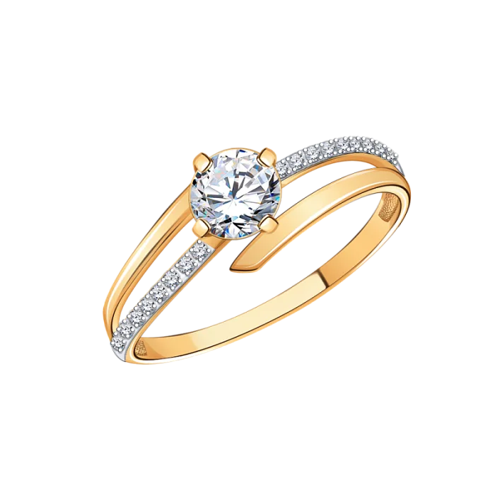 Кольцо декоративное из красного золота