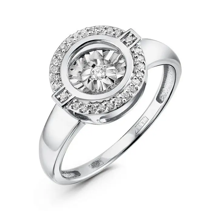 Кольцо декоративное из белого золота