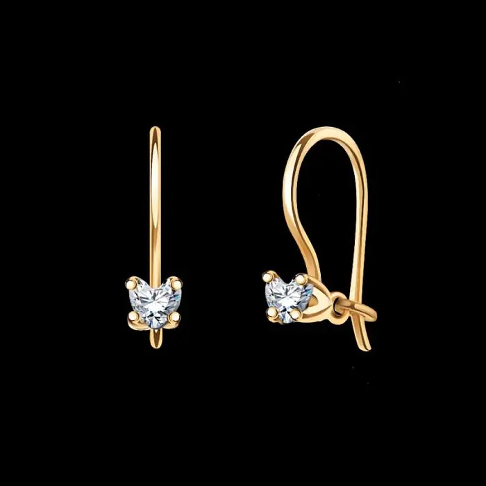 Серьги детские из красного золота