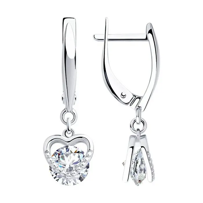 Серьги подвесные из серебра