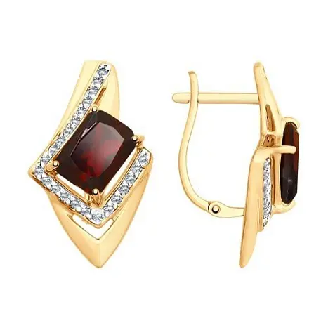 Серьги с английским замком из красного золота