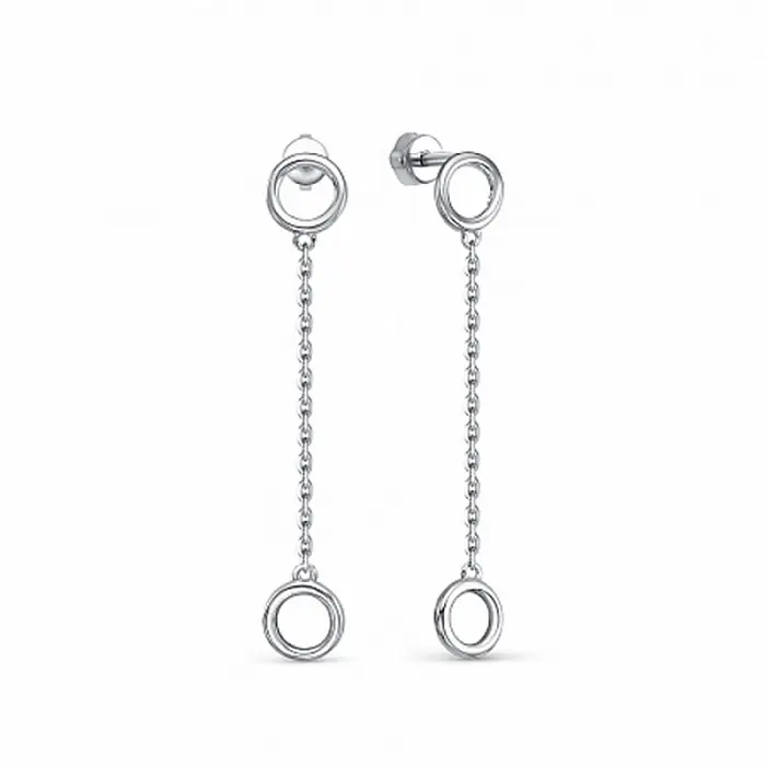 Серьги подвесные из серебра