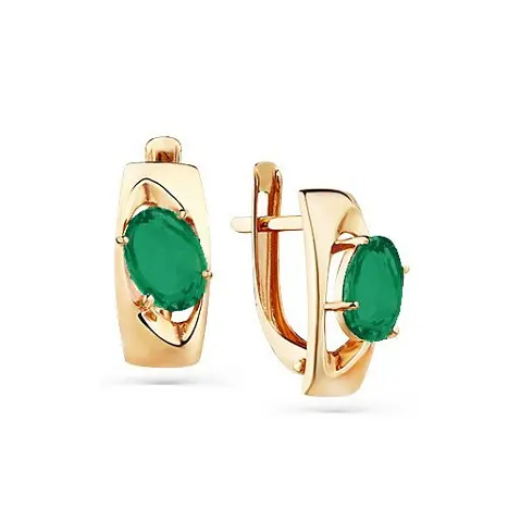Серьги с английским замком из красного золота