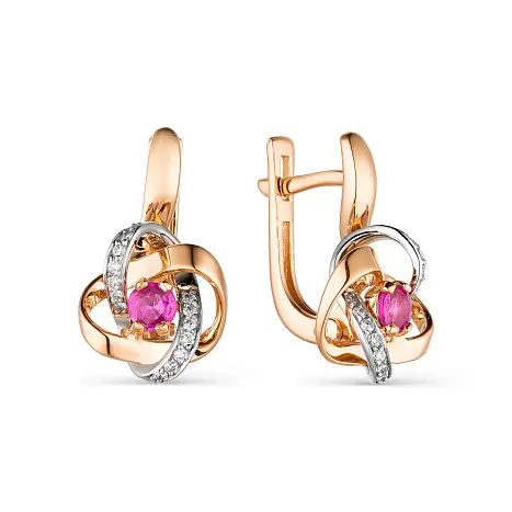 Серьги с английским замком из красного золота