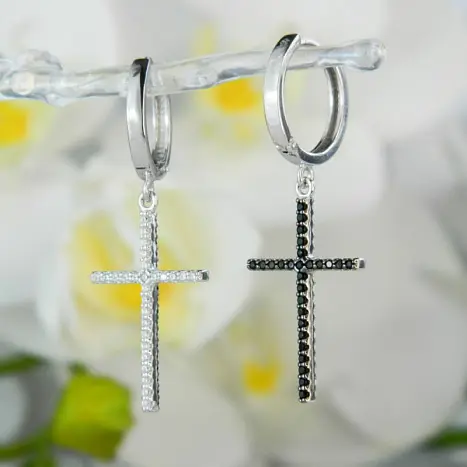 Серьги подвесные из серебра