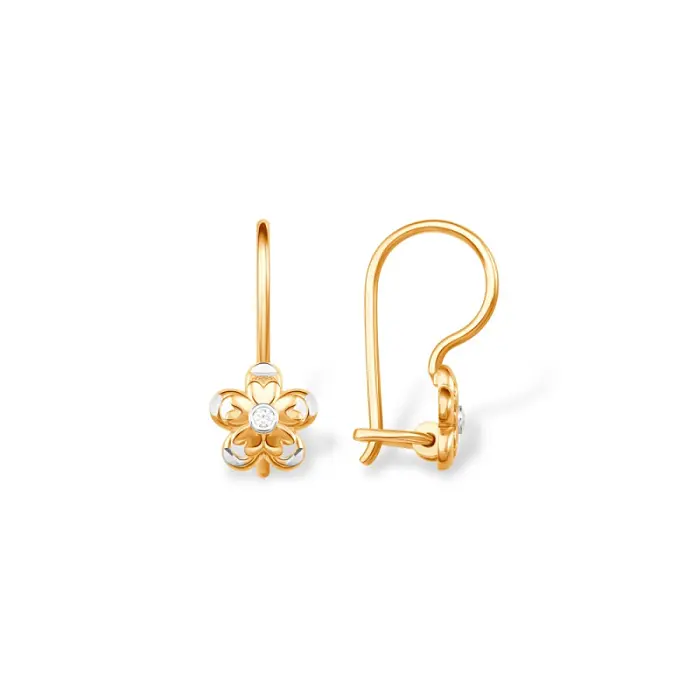Серьги детские из красного золота