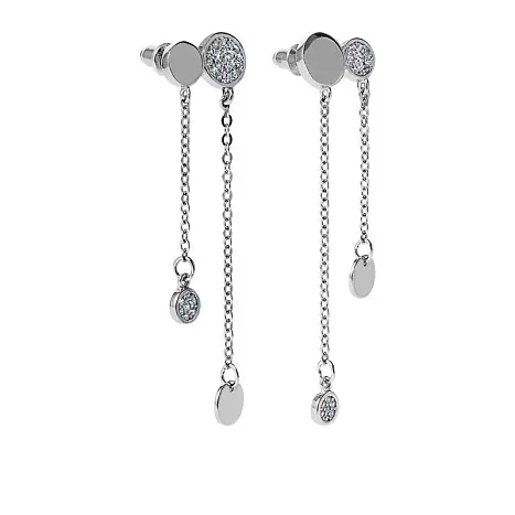 Серьги подвесные из серебра