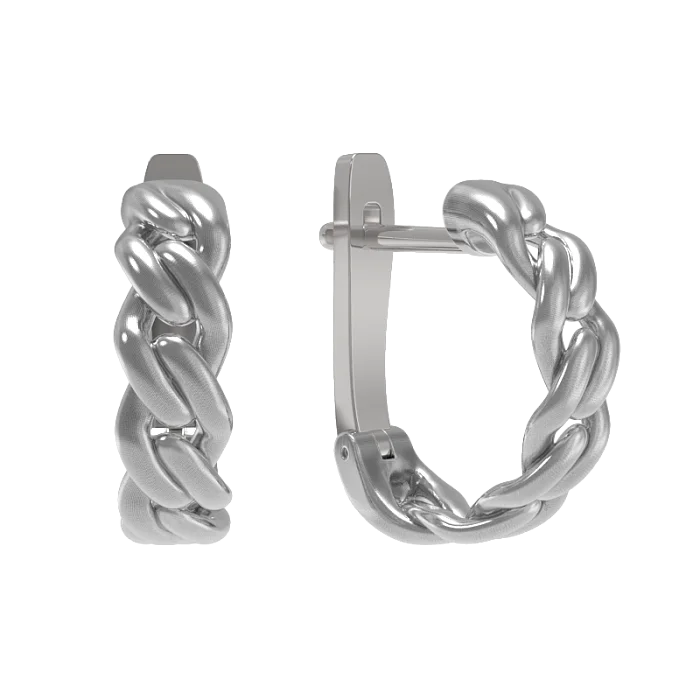 Серьги с английским замком из серебра