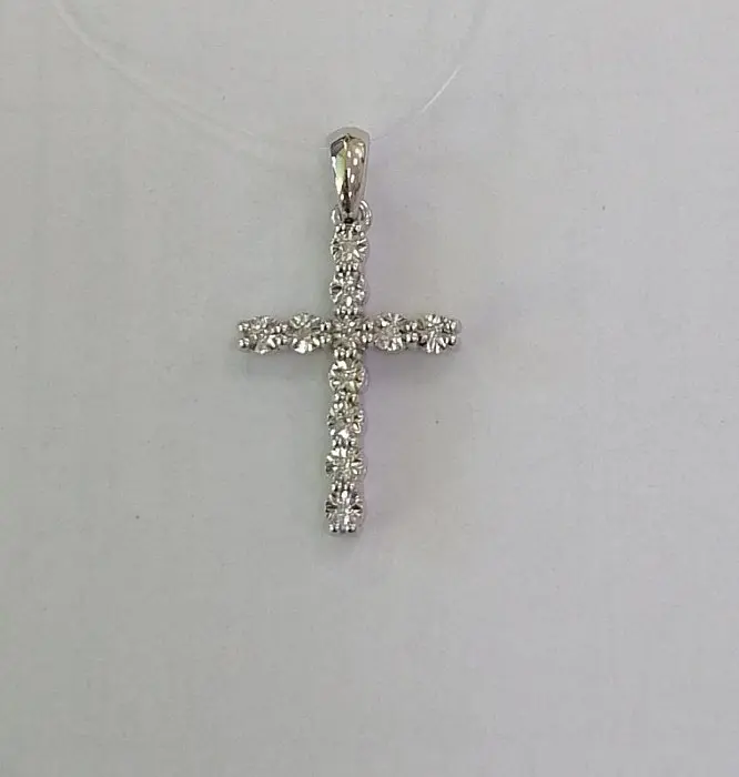 Подвеска декоративный крест из серебра