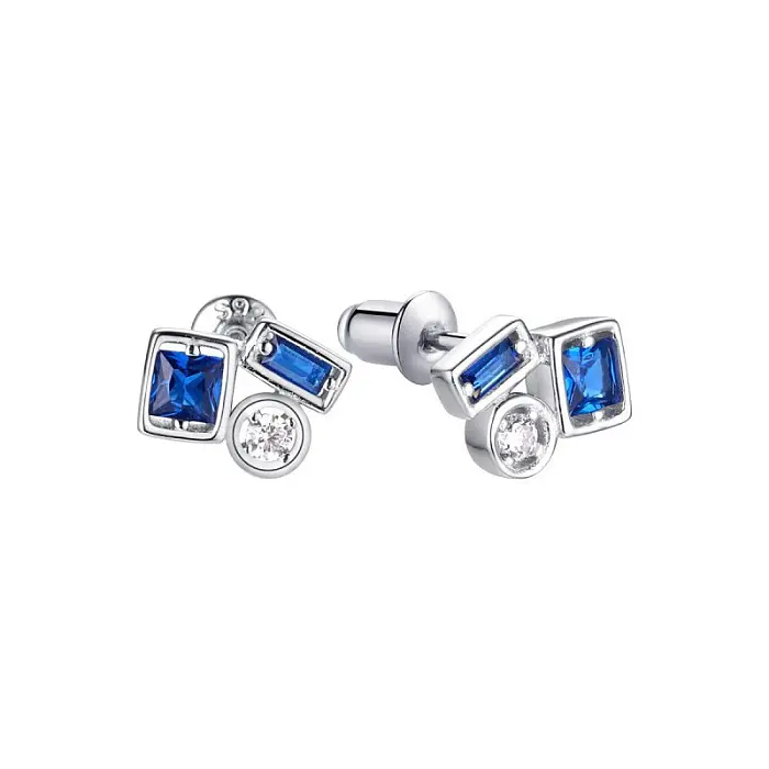 Серьги пуссеты из серебра