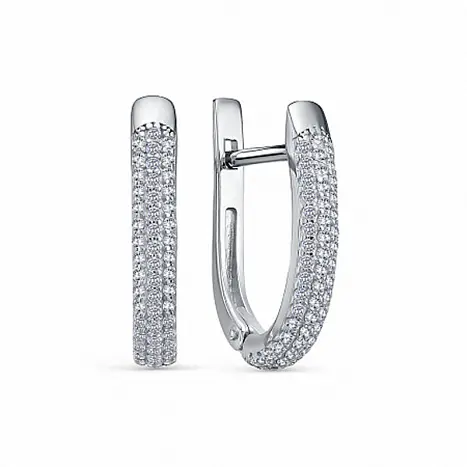 Серьги с английским замком из серебра
