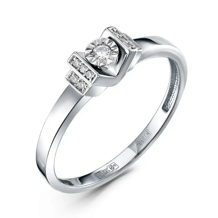 Кольцо декоративное из белого золота