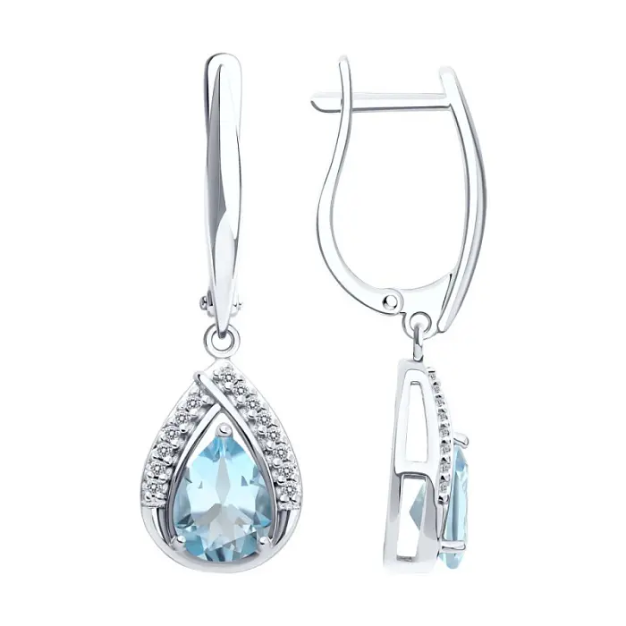 Серьги с английским замком из серебра