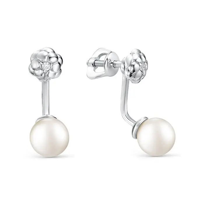 Серьги пуссеты из серебра вид 1