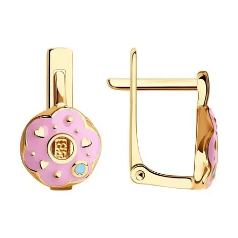 Серьги детские из красного золота
