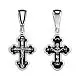 Подвеска крест из черного серебра