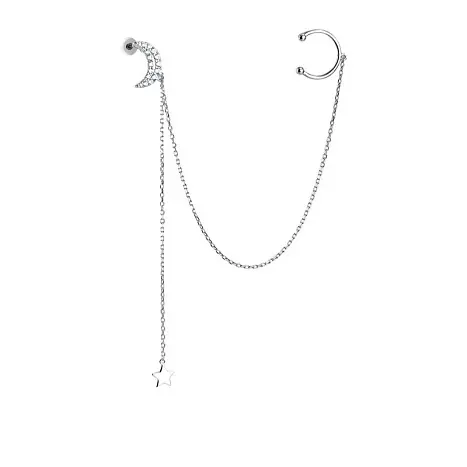 Серьги каффы из серебра