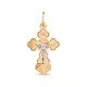 Подвеска крест из комбинированного золота