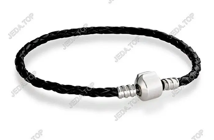 Браслет шнурок из серебра вид 1