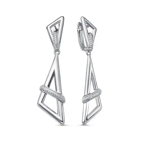 Серьги подвесные из серебра