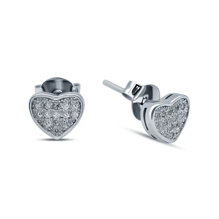 Серьги пуссеты из серебра