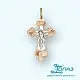 Подвеска крест из комбинированного золота